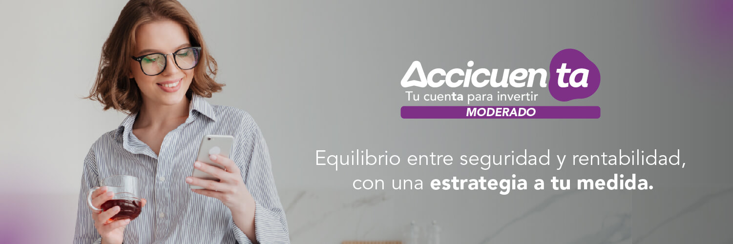 Invertir en Colombia desde 55 mil pesos con Accicuenta Moderado