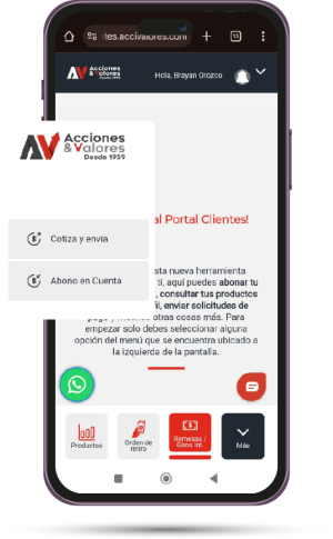 Pantalla de celular mostrando la opción Giros Internacionales para enviar dinero